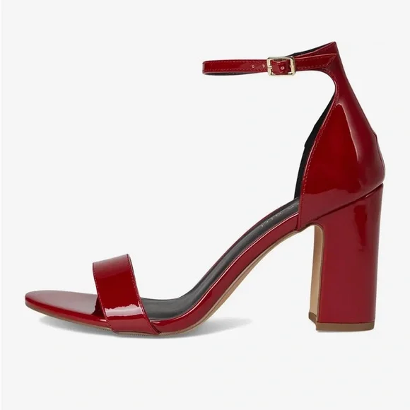 Madden Girl Sasha Two-Piece Block Heel Sandals | Dark Red Patent | Size 9 - Picture 2 of 5
